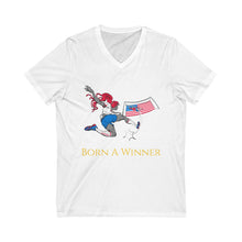 Load image into Gallery viewer, Unisex Jersey Short Sleeve V-Neck Tee